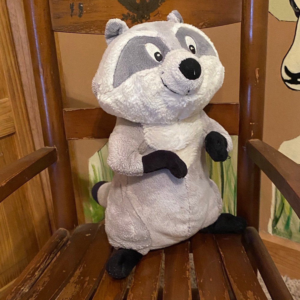 Disney Gray and White Stuffed Raccoon